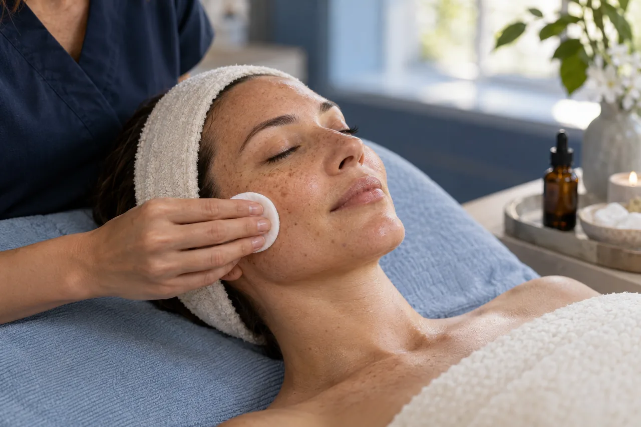 Escena de facial para manchas en Jorana Spa