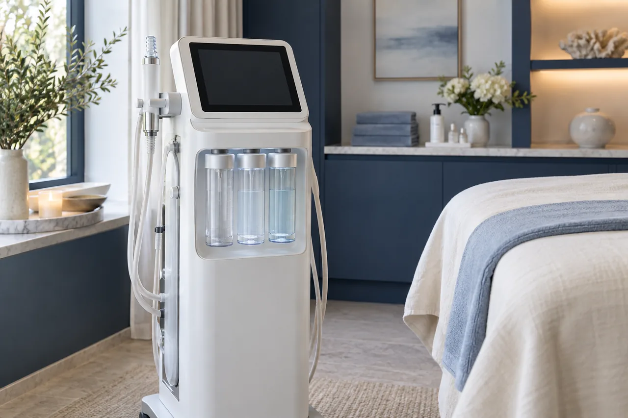 Escena de hidrafacial en Jorana Spa