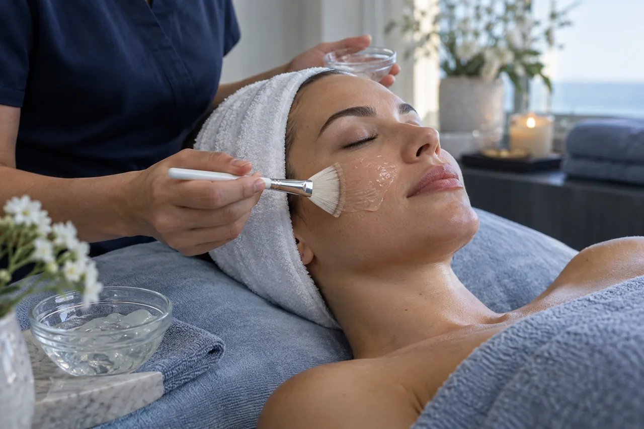 Aplicación de un cuidado facial